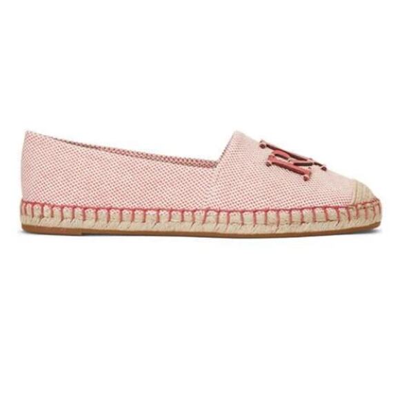 Ralph Lauren Cameron Logo Slip-On Espadrille Flats in Rose Size 7 - Picture 3 of 9